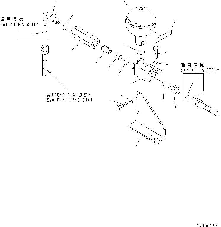 Схема запчастей Komatsu PC40MRX-1 - P.P.C. ОСНОВН. ЛИНИЯ (ACCUMLATOR) (ЕС ARRANGEMENT) ГИДРАВЛИКА