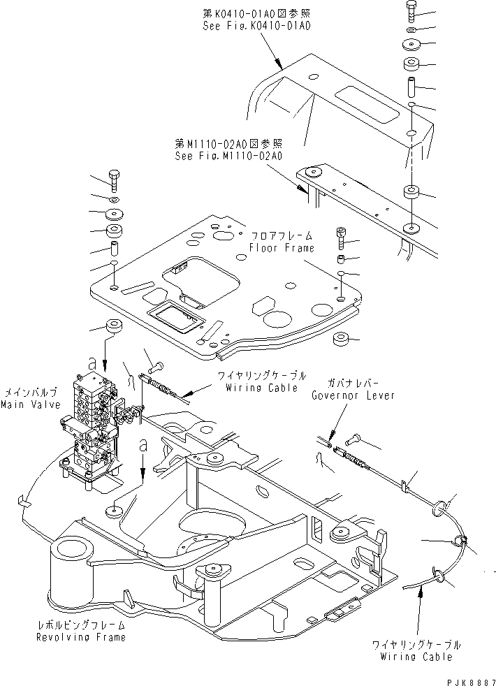 Схема запчастей Komatsu PC40MRX-1 - КРЕПЛЕНИЕ ПОЛА (КРЕПЛЕНИЕ ЧАСТИ) (ДЛЯ КАБИНЫ) КАБИНА ОПЕРАТОРА И СИСТЕМА УПРАВЛЕНИЯ