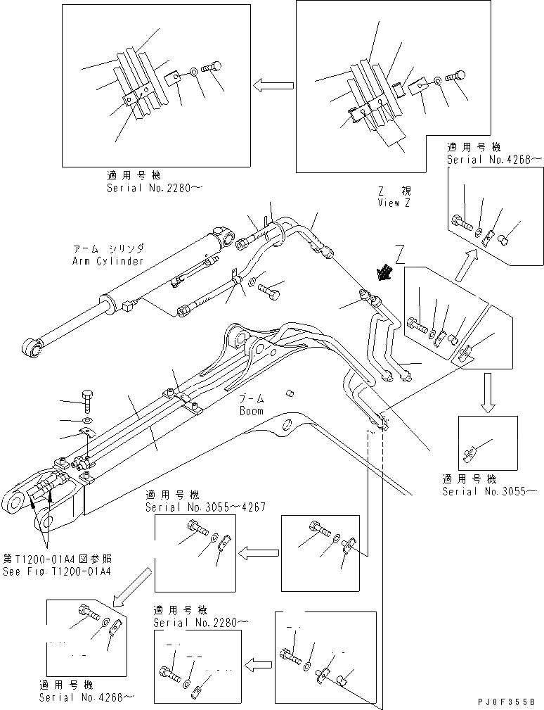 Схема запчастей Komatsu PC40MRX-1 - СТРЕЛА (РУКОЯТЬ ЛИНИЯ И ЛИНИЯ КОВША) (ЕС ARRANGEMENT)(№-) РАБОЧЕЕ ОБОРУДОВАНИЕ