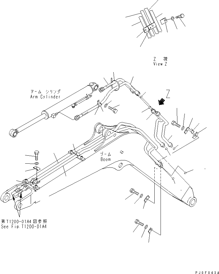 Схема запчастей Komatsu PC40MRX-1 - СТРЕЛА (РУКОЯТЬ ЛИНИЯ И ЛИНИЯ КОВША) (ЕС ARRANGEMENT)(№-) РАБОЧЕЕ ОБОРУДОВАНИЕ