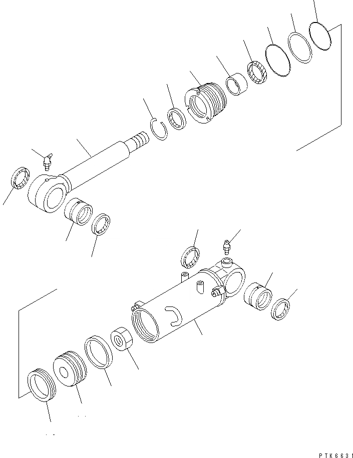 Схема запчастей Komatsu PC40MRX-1 - ЦИЛИНДР ОТВАЛА (ВНУТР. ЧАСТИ)(№-) ОСНОВН. КОМПОНЕНТЫ И РЕМКОМПЛЕКТЫ