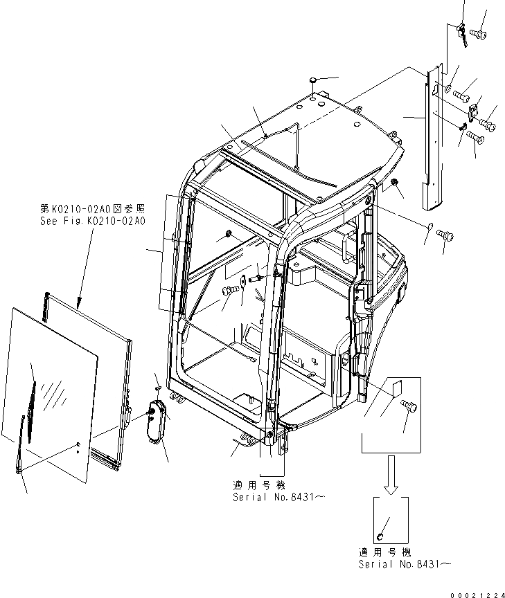 Схема запчастей Komatsu PC40MR-2 - КАБИНА (7/8) (КАБИНА ЭЛЕКТРИКА) КАБИНА ОПЕРАТОРА И СИСТЕМА УПРАВЛЕНИЯ