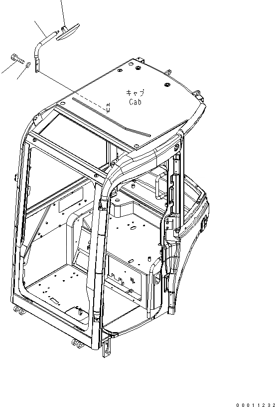 Схема запчастей Komatsu PC40MR-2 - ЗЕРКАЛА ЗАДН. ВИДА(ДЛЯ КАБИНЫ) ЧАСТИ КОРПУСА