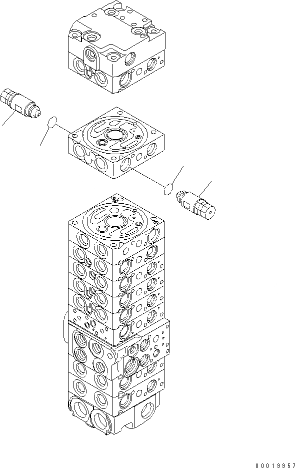 Схема запчастей Komatsu PC40MR-2 - ОСНОВН. КЛАПАН (-КЛАПАН) (/) ОСНОВН. КОМПОНЕНТЫ И РЕМКОМПЛЕКТЫ