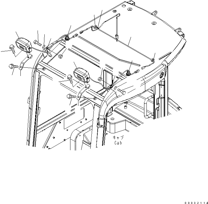 Схема запчастей Komatsu PC40MR-2 - ДОПОЛН. РАБОЧ. ОСВЕЩЕНИЕ ЭЛЕКТРИКА