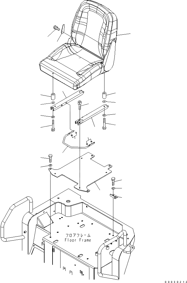 Схема запчастей Komatsu PC40MR-2 - СИДЕНЬЕ ОПЕРАТОРА (ЖЕСТК.)(№878-) КАБИНА ОПЕРАТОРА И СИСТЕМА УПРАВЛЕНИЯ