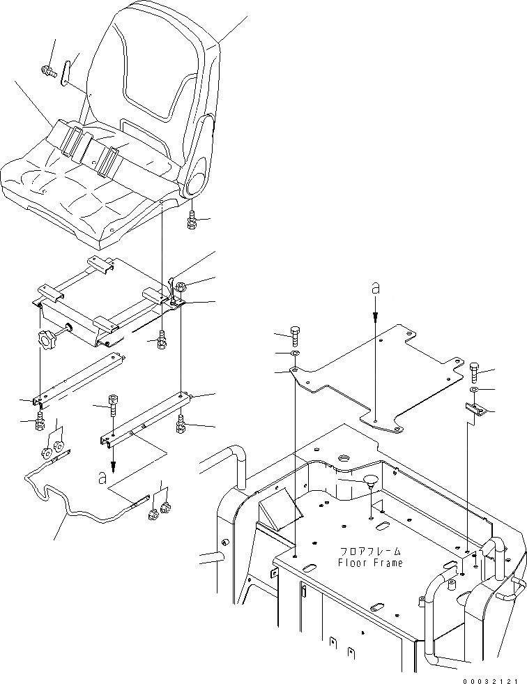 Схема запчастей Komatsu PC40MR-2 - СИДЕНЬЕ ОПЕРАТОРА (SUSPENTION СИДЕНЬЕ С ОТКИДН. СПИНКОЙ ТИП) КАБИНА ОПЕРАТОРА И СИСТЕМА УПРАВЛЕНИЯ