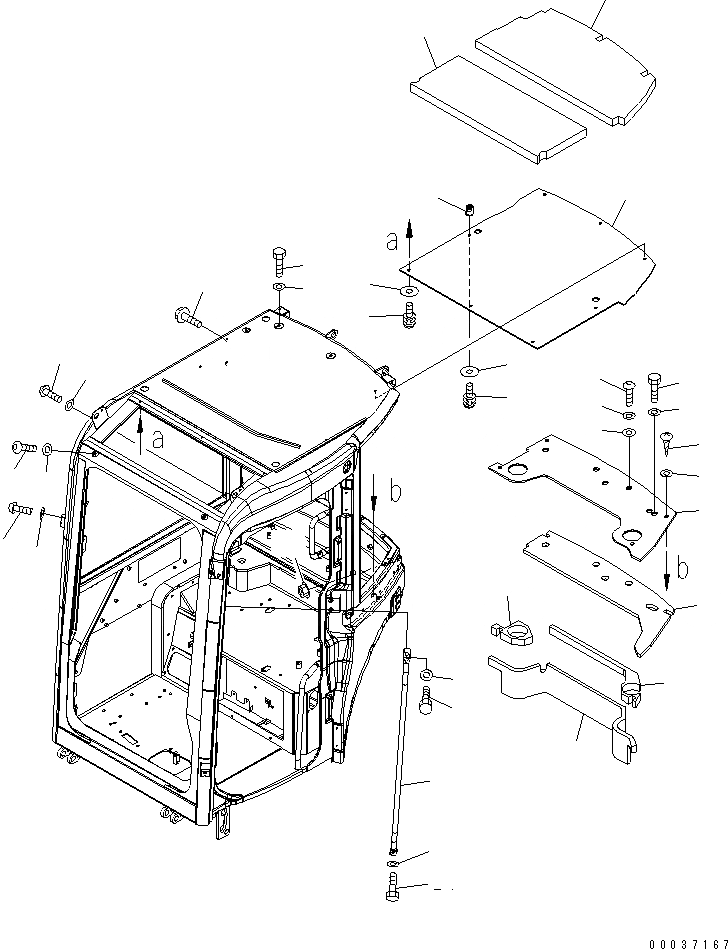 Схема запчастей Komatsu PC40MR-2 - КАБИНА (8/8) (КАБИНА  ЧАСТЬ)(№89-) КАБИНА ОПЕРАТОРА И СИСТЕМА УПРАВЛЕНИЯ