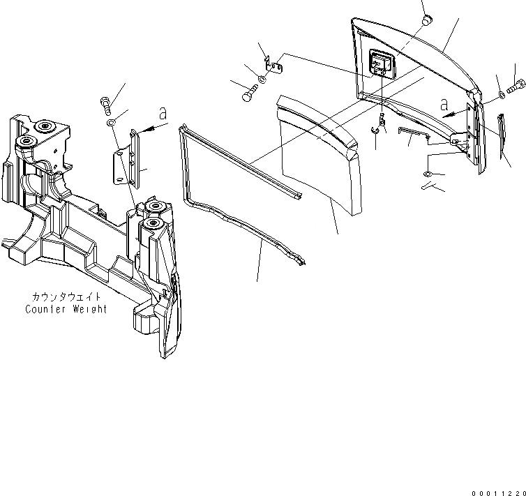 Схема запчастей Komatsu PC40MR-2 - КАПОТ ЧАСТИ КОРПУСА