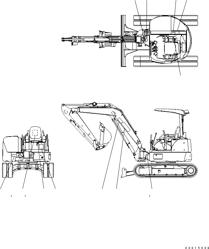 Схема запчастей Komatsu PC40MR-2-AC - РУКОЯТЬ CRANE (ТАБЛИЧКИ) (ДЛЯ X-ВЕС) (ДЛЯ НАВЕСА) СПЕЦ. ОПЦИИ