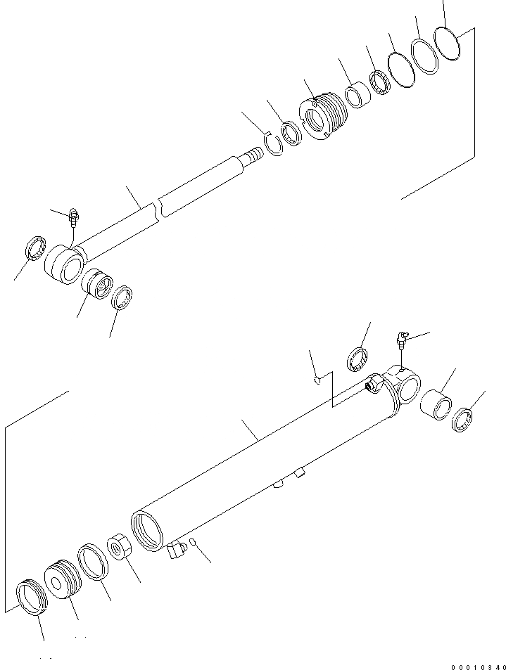 Схема запчастей Komatsu PC40MR-2-AC - ЦИЛИНДР ПОВОРОТА СТРЕЛЫ ОСНОВН. КОМПОНЕНТЫ И РЕМКОМПЛЕКТЫ