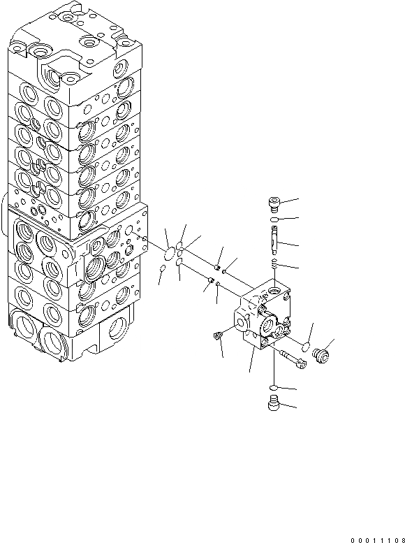 Схема запчастей Komatsu PC40MR-2-AC - ОСНОВН. КЛАПАН (8-КЛАПАН) (/) ОСНОВН. КОМПОНЕНТЫ И РЕМКОМПЛЕКТЫ