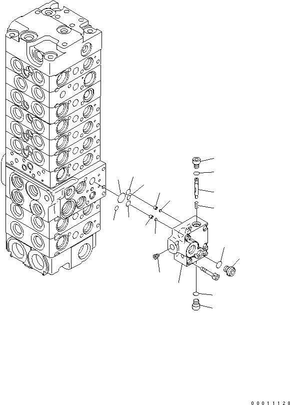 Схема запчастей Komatsu PC40MR-2-AC - ОСНОВН. КЛАПАН (9-КЛАПАН) (/) (L/MIN) ОСНОВН. КОМПОНЕНТЫ И РЕМКОМПЛЕКТЫ