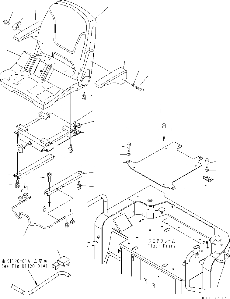 Схема запчастей Komatsu PC40MR-2 - СИДЕНЬЕ ОПЕРАТОРА (SUSPENTION) (КРОМЕ ЯПОН.) КАБИНА ОПЕРАТОРА И СИСТЕМА УПРАВЛЕНИЯ