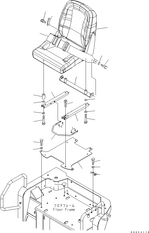 Схема запчастей Komatsu PC40MR-2 - СИДЕНЬЕ ОПЕРАТОРА (С -INCH РЕМЕНЬ БЕЗОПАСНОСТИ) (КРОМЕ ЯПОН.) КАБИНА ОПЕРАТОРА И СИСТЕМА УПРАВЛЕНИЯ