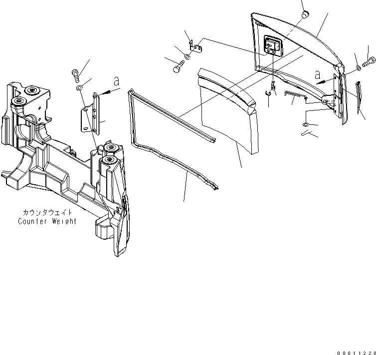 Схема запчастей Komatsu PC40MR-2 - КАПОТ ЧАСТИ КОРПУСА