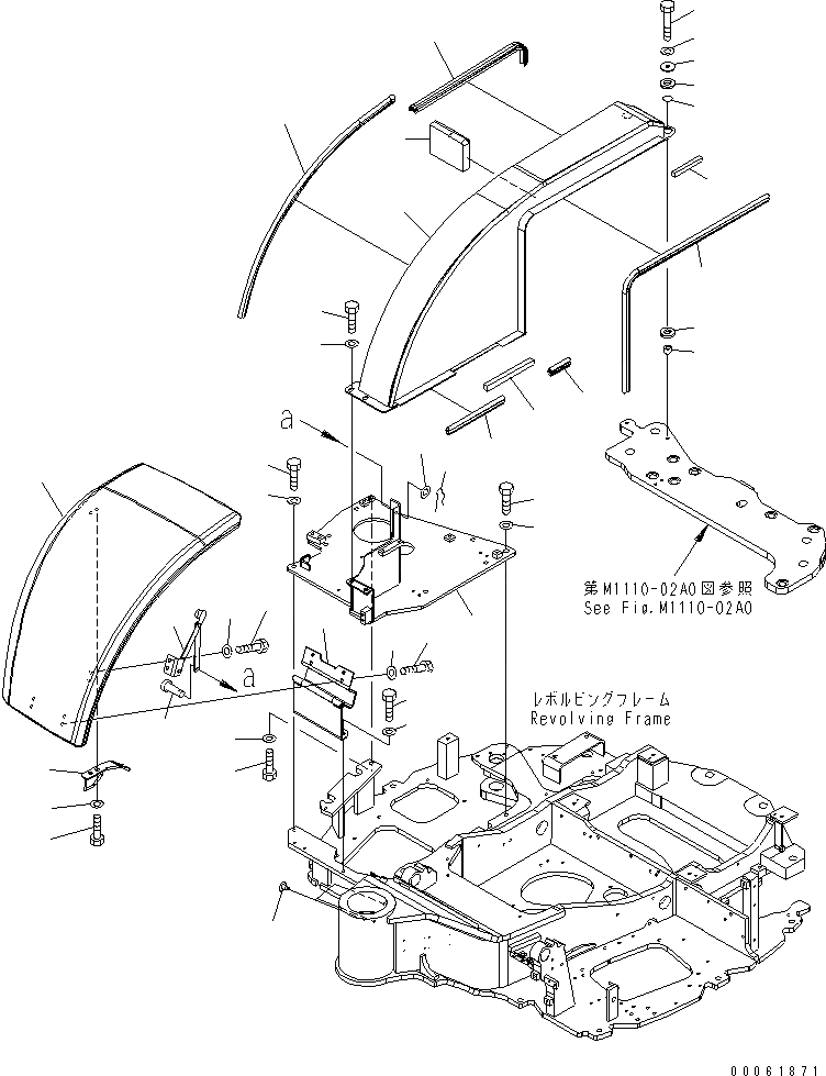 Схема запчастей Komatsu PC40MR-2 - ПЕРЕДН. КРЫШКА(ДЛЯ НАВЕСА) (ДЛЯ СЕВ. АМЕРИКИ)(№9-) ЧАСТИ КОРПУСА