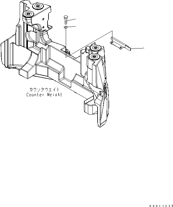 Схема запчастей Komatsu PC40MR-2 - КРЫШКА ПРОТИВОВЕСА ЧАСТИ КОРПУСА