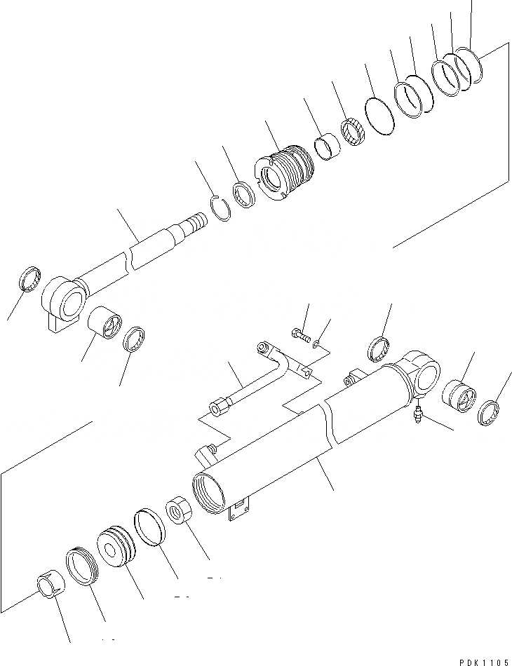 Схема запчастей Komatsu PC40R-8 - ЦИЛИНДР СТРЕЛЫ ОСНОВН. КОМПОНЕНТЫ И РЕМКОМПЛЕКТЫ