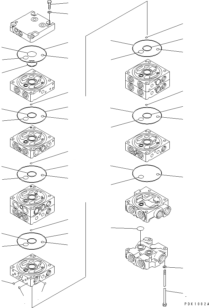 Схема запчастей Komatsu PC40R-8 - ОСНОВН. КЛАПАН (8-КЛАПАН) (/) ОСНОВН. КОМПОНЕНТЫ И РЕМКОМПЛЕКТЫ