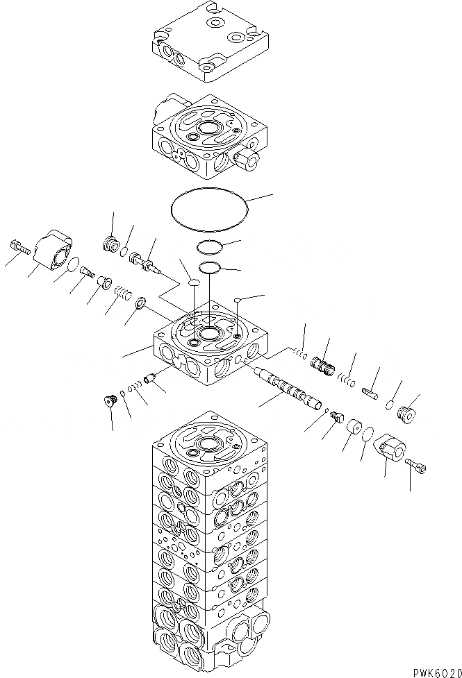 Схема запчастей Komatsu PC40R-8 - ОСНОВН. КЛАПАН (-КЛАПАН) (/9) ОСНОВН. КОМПОНЕНТЫ И РЕМКОМПЛЕКТЫ