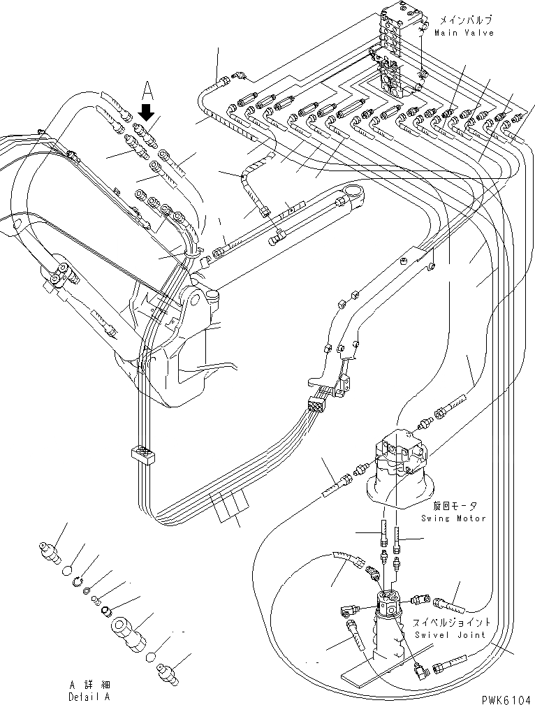 Схема запчастей Komatsu PC40R-8 - ACTUATER ЛИНИЯ (ОСНОВН. ЛИНИЯ) (ДЛЯ QUICK ГИДРОМОЛОТ)(№7-) ГИДРАВЛИКА