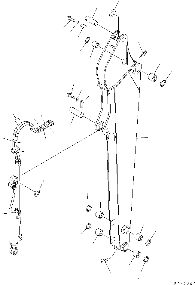 Схема запчастей Komatsu PC40R-8 - УДЛИНН. РУКОЯТЬ РАБОЧЕЕ ОБОРУДОВАНИЕ