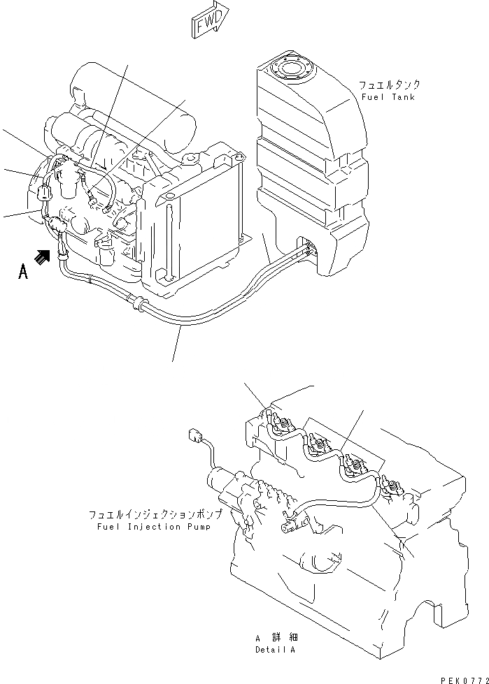 Схема запчастей Komatsu PC40R-8 - ЧАСТИ ДЛЯ ПЕРИОДИЧ. ЗАМЕНЫ (/) (ТОПЛИВН. ШЛАНГИ) КАТАЛОГИ ЗЧ