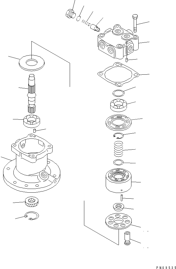 Схема запчастей Komatsu PC40T-7 - МОТОР ПОВОРОТА (/) ПОВОРОТН. КРУГ И КОМПОНЕНТЫ