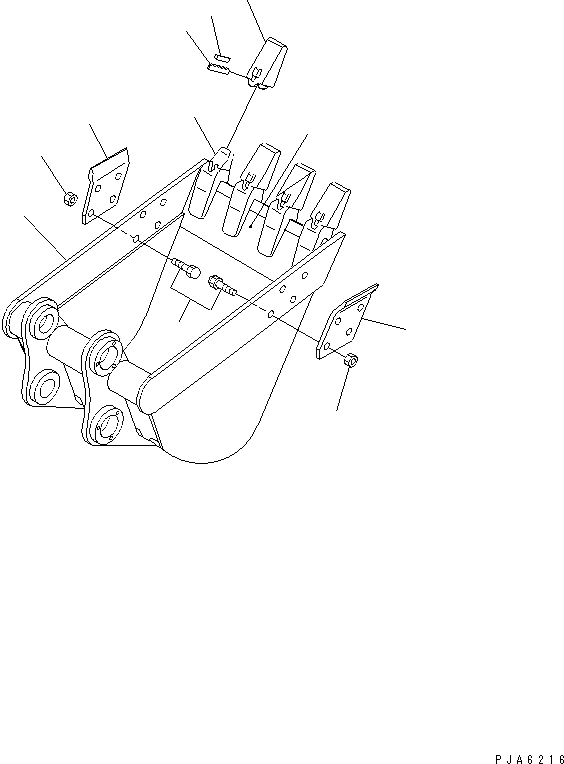 Схема запчастей Komatsu PC45-1 - КОВШ¤ .M (MINI .M) 7MM (ВЕРТИКАЛЬН. ПАЛЕЦ)(№-) РАБОЧЕЕ ОБОРУДОВАНИЕ