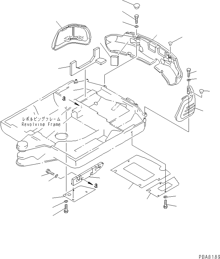 Схема запчастей Komatsu PC45-1 - ПРОТИВОВЕС (ДЛЯ МОЛОТА РУКОЯТЬ)(№-) ЧАСТИ КОРПУСА