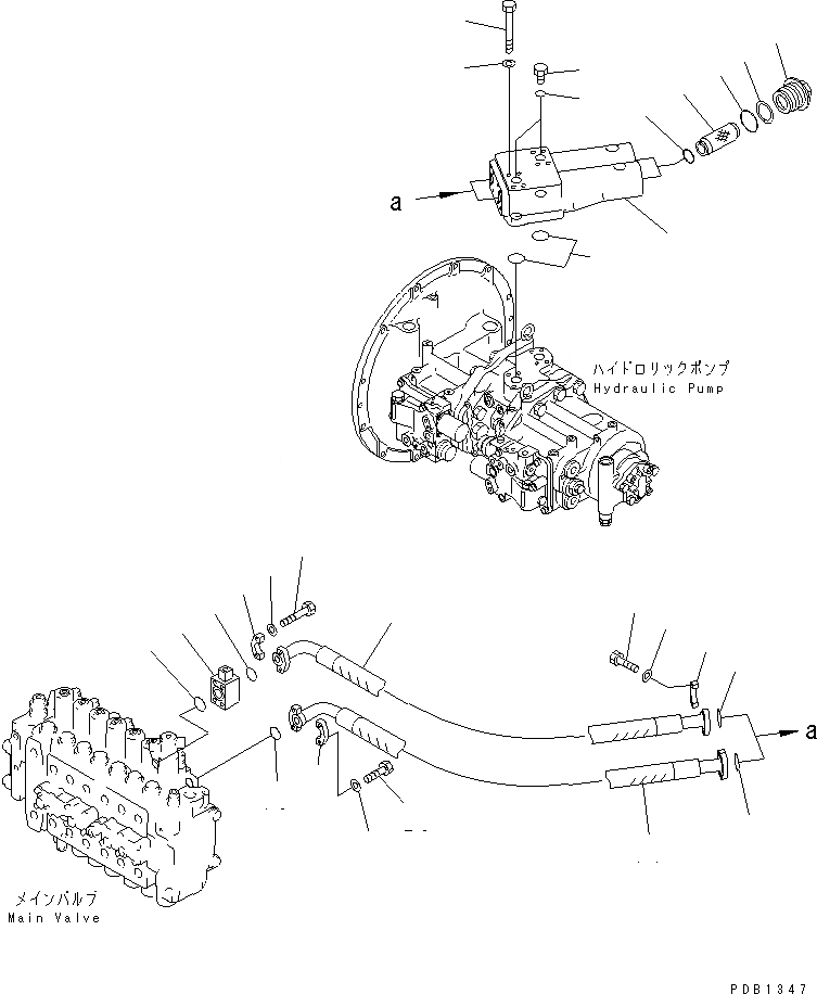 Схема запчастей Komatsu PC450-6 - ЛИНИЯ ПОДАЧИ (С ПРОПУСКНЫМ КЛАПАНОМ)(№-999) ГИДРАВЛИКА