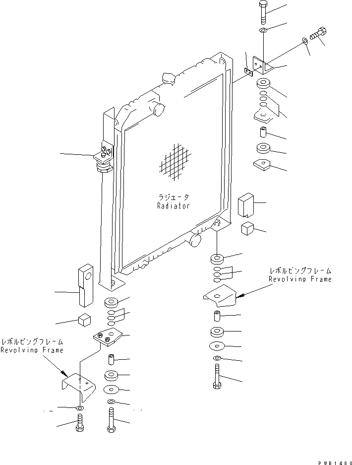 Схема запчастей Komatsu PC450-6Z - ОХЛАЖД-Е (КРЕПЛЕНИЕ РАДИАТОРА И ЩИТКИ) СИСТЕМА ОХЛАЖДЕНИЯ