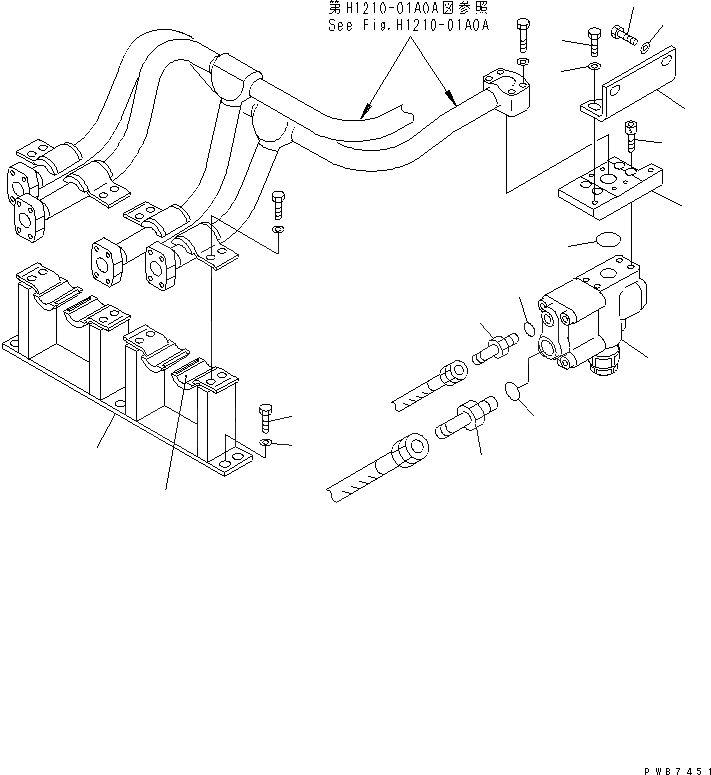 Схема запчастей Komatsu PC450-6Z - ПРЕДОТВРАЩ. СМЕЩЕНИЯ (СТРЕЛА)(№-) ГИДРАВЛИКА