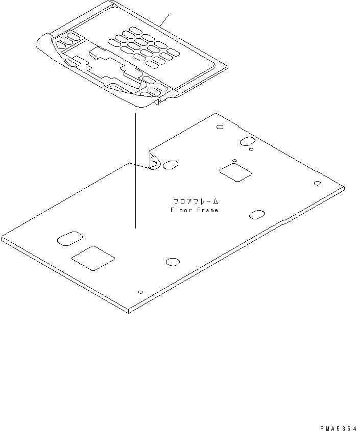 Схема запчастей Komatsu PC450-6Z - ПОКРЫТИЕ ПОЛА( АКТУАТОР)(№-) КАБИНА ОПЕРАТОРА И СИСТЕМА УПРАВЛЕНИЯ