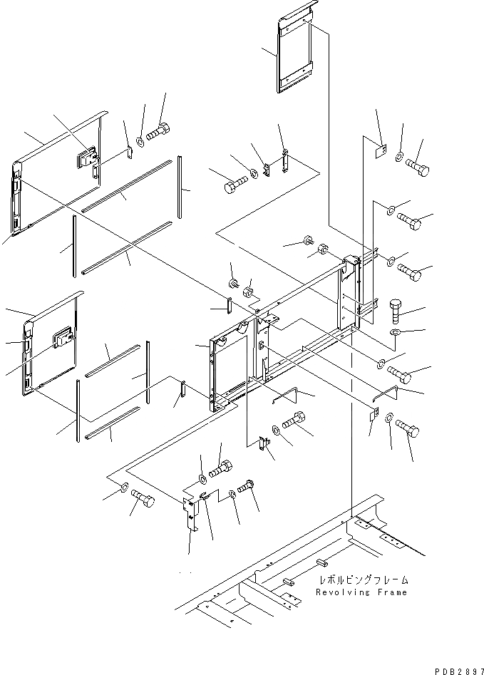 Схема запчастей Komatsu PC450-6Z - ПРАВ. ДВЕРЬ (КАБИНА)(№-999) ЧАСТИ КОРПУСА