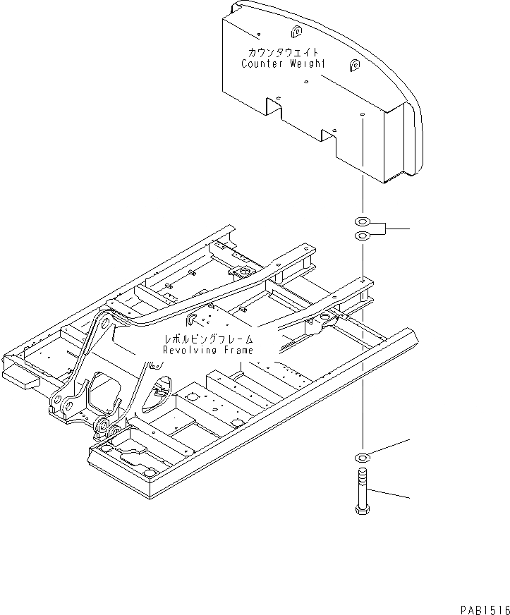 Схема запчастей Komatsu PC450-6Z - КРЕПЛЕНИЕ ПРОТИВОВЕСА ЧАСТИ КОРПУСА