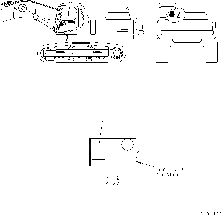 Схема запчастей Komatsu PC450-6Z - ПЛАСТИНА (ВОЗДУХООЧИСТИТЕЛЬ¤ ДВОЙНОЙ ЭЛЕМЕНТ) (ЯПОН.)(№8-) МАРКИРОВКА