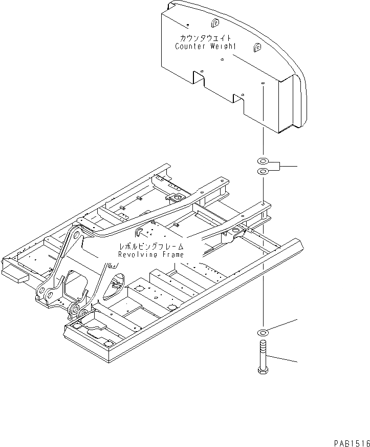 Схема запчастей Komatsu PC450-6K-J - КРЕПЛЕНИЕ ПРОТИВОВЕСА ЧАСТИ КОРПУСА