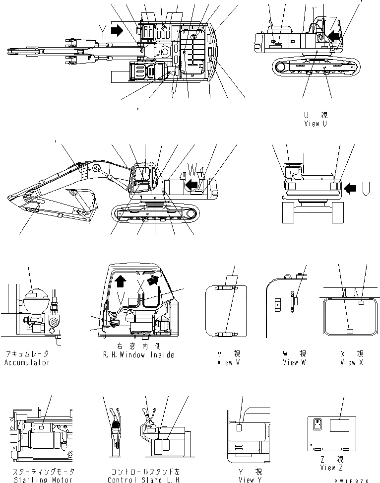 Схема запчастей Komatsu PC450-6K-J - ТАБЛИЧКИ (KUK)(№-) МАРКИРОВКА