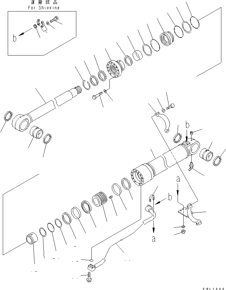 Схема запчастей Komatsu PC450-6K-J - BM ЦИЛИНДР(№-) ОСНОВН. КОМПОНЕНТЫ И РЕМКОМПЛЕКТЫ