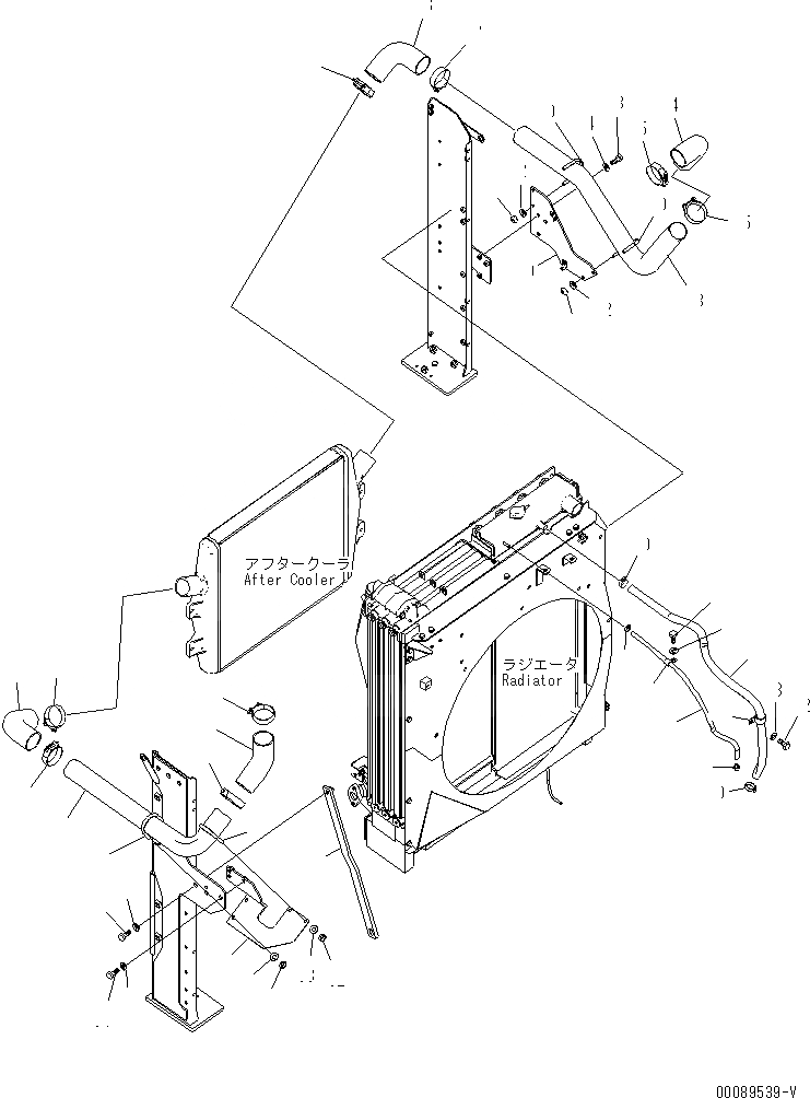 Схема запчастей Komatsu PC450-7E0 - ОХЛАЖД-Е (ТРУБКИ ПОСЛЕОХЛАДИТЕЛЯ)(№-) СИСТЕМА ОХЛАЖДЕНИЯ