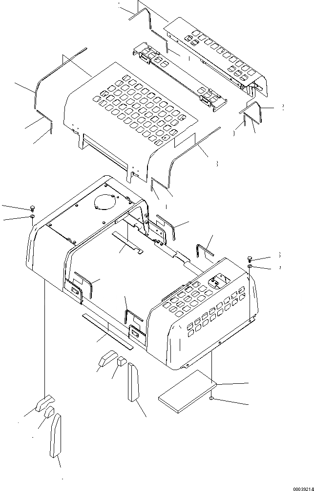 Схема запчастей Komatsu PC450-7E0 - КАПОТ (/) ЧАСТИ КОРПУСА