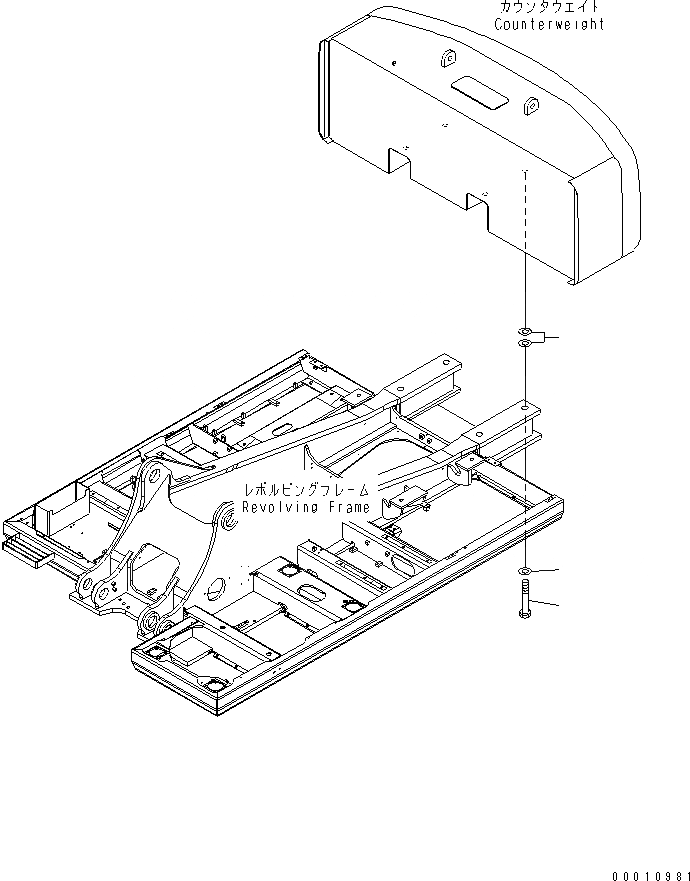 Схема запчастей Komatsu PC450-7E0 - КРЕПЛЕНИЕ ПРОТИВОВЕСА ЧАСТИ КОРПУСА