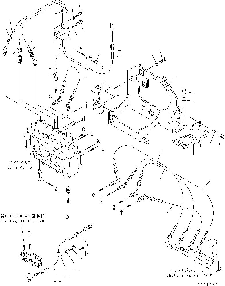 Схема запчастей Komatsu PC450-6K-KE - ОСНОВН. КЛАПАН (КОРПУС КЛАПАНА) ГИДРАВЛИКА