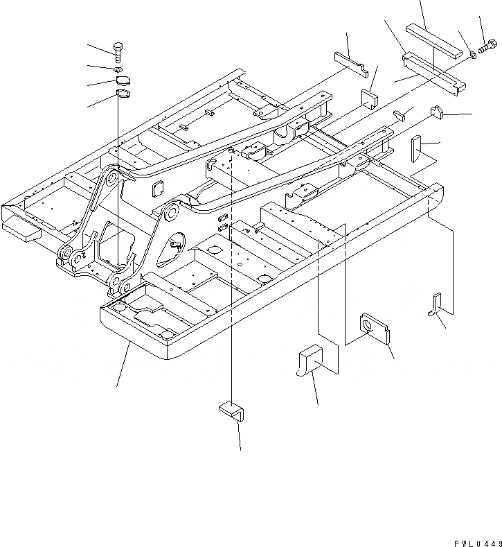 Схема запчастей Komatsu PC450-6K-KE - ОСНОВНАЯ РАМА ОСНОВНАЯ РАМА И ЕЕ ЧАСТИ