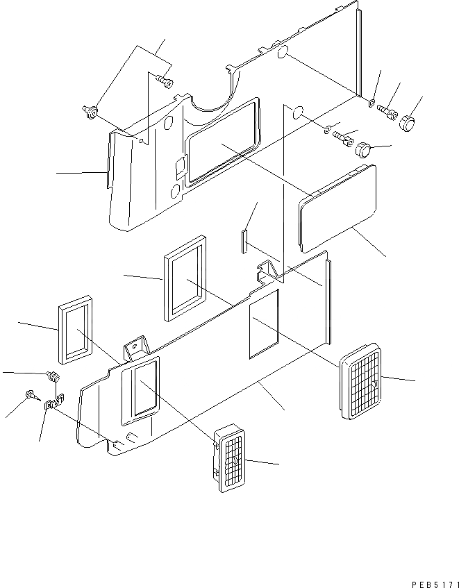 Схема запчастей Komatsu PC450-6K-KE - ОТДЕЛКА COVER КАБИНА ОПЕРАТОРА И СИСТЕМА УПРАВЛЕНИЯ