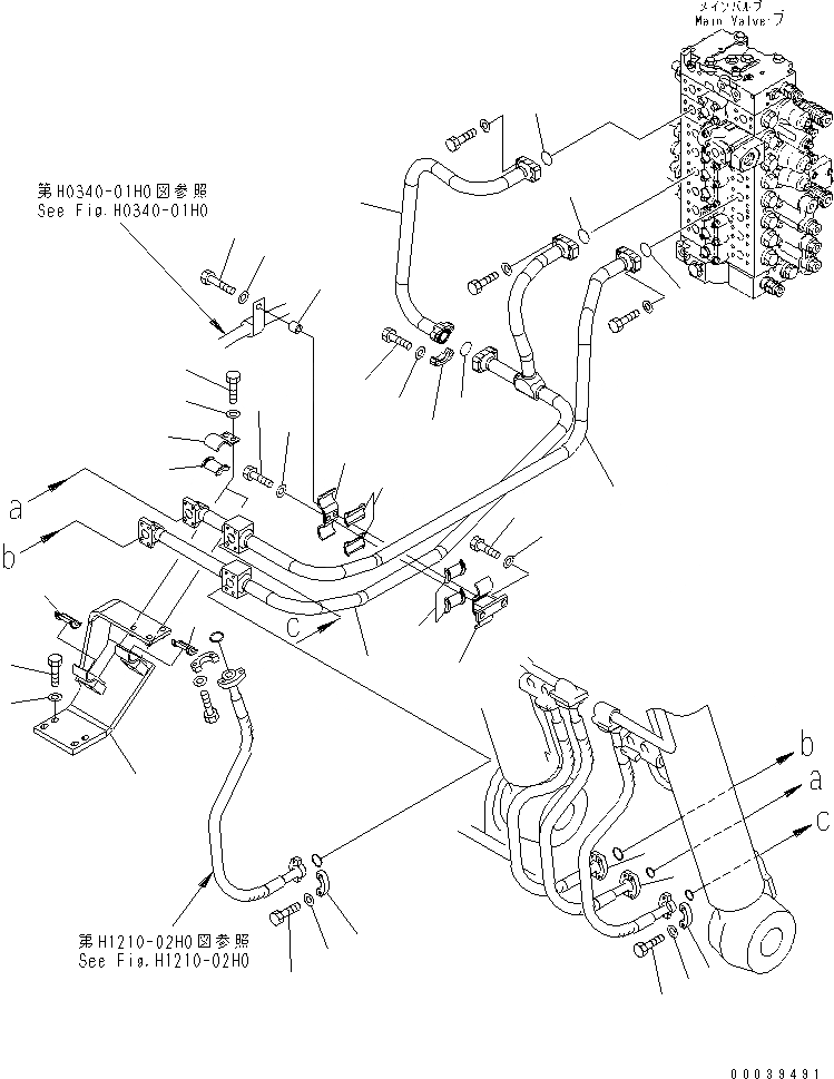 Схема запчастей Komatsu PC450-7K-E0 - ГИДРОЛИНИЯ СТРЕЛЫ (/) ГИДРАВЛИКА