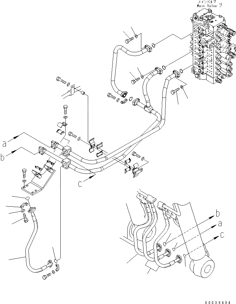 Схема запчастей Komatsu PC450-7K-E0 - ГИДРОЛИНИЯ СТРЕЛЫ (/) ГИДРАВЛИКА