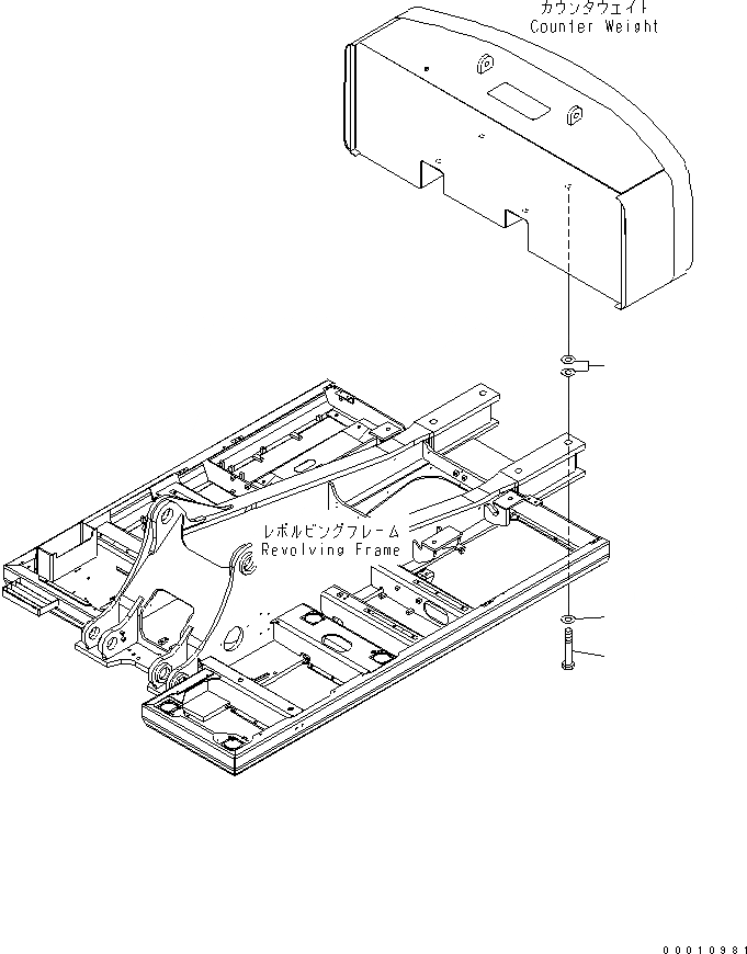 Схема запчастей Komatsu PC450-7K-E0 - КРЕПЛЕНИЕ ПРОТИВОВЕСА ЧАСТИ КОРПУСА